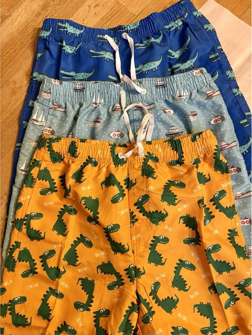 Rolimaka 3 Pack Boys 14/16 Swim Trunks Mesh Lining SPF/UPF 50+ Board Shorts